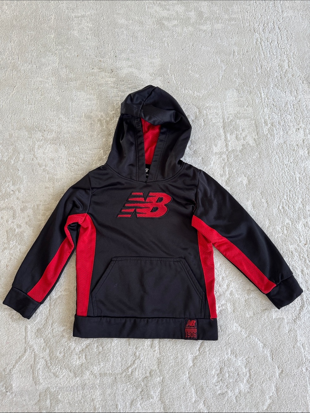 New Balance Black and Red Kids' Hooded Pullover